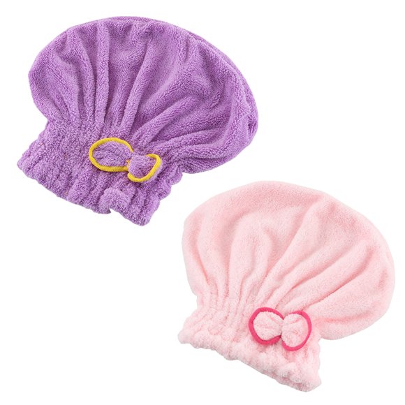 Gorro y pañuelo para la cabeza de plumón coral de secado rápido