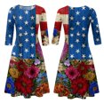 thumbnail image 7 of BOMYJESK 4th Of July Dresses for Women 250th Anniversary Stars Stripes Maxi Dresses Vintage Independence Day Summer Dresses Midi Dresses Elegant Classy Evening Dress for Party Light Blue S, 7 of 7