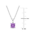 thumbnail image 3 of 1.00 Carat (Ctw) Princess-Cut Amethyst Solitaire Pendant Necklace in Sterling Silver with Chain for Women, 3 of 6