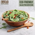 thumbnail image 5 of Luxe Designs | Wooden Salad Bowl Set with Spoon & Fork | Food Safe & Sustainable Decorative Bowl | Easy to Clean Wooden Bowl for Fruits & Salads | 12” x 4” x 5.5", 5 of 8