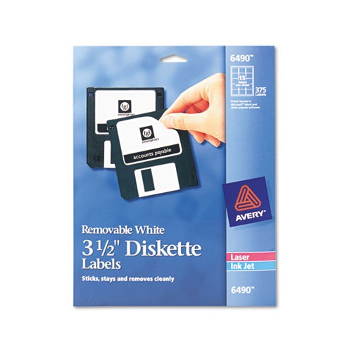 Laser/Inkjet 3.5 Diskette Labels White, 375/Pack