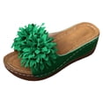 thumbnail image 6 of Dakaela Women's Wedge Sandals Arch Support Orthopedic Platform Slip on Slides Floral Summer Beach Walking Casual Slippers Size 6-10 Green, 6 of 7