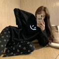 thumbnail image 1 of Conjunto de pijama con cara sonriente para mujer, suave y agradable para la piel, ropa deportiva para dormir en casa para mujer, 1 of 5