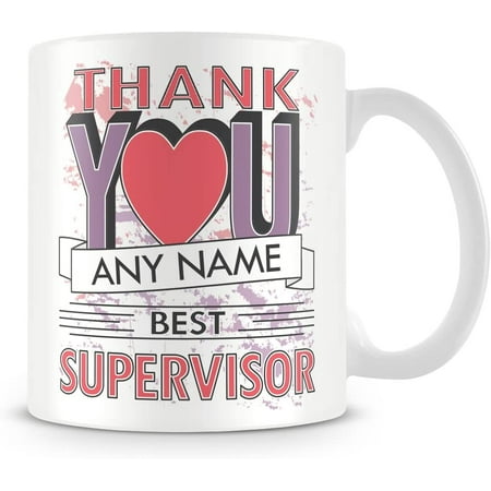 

Supervisor Thank You Mug - Personalised Cup Gift - Customise with Name - Blue