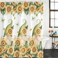 thumbnail image 2 of Sunflower Shower Curtain, Waterproof Shower Curtains for Bathroom, Gnomes Butterfly Leaf Butterfly Pastoral Washable Fabric Bathtub Curtain Set Bath Decor with 12 Hooks Long 72"x84", 2 of 8