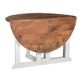 thumbnail image 5 of 48" Foldable Round Solid Mango Dinning Table Natural / White, 5 of 11