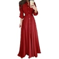 thumbnail image 1 of Femmes Manches Longues Bouton Dowm Maxi Robe Soirée Chemise Robe, 1 of 2
