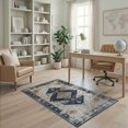 thumbnail image 2 of ODIKA Vintage Medallion Distressed Faded Center Diamond Accent Ornamental Pet Friendly & Kids Safe Play for Playroom, Bedroom, Reading Nook, 2 of 7