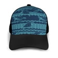thumbnail image 3 of Naloa Turtles and Waves Adult adjustable Print Baseball Hat, Patchwork curved brim baseball capfor Men and Women, One Size, 3 of 5