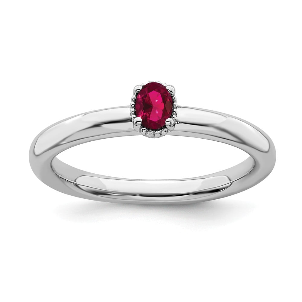 Ring Women Gemstone - Stackable Expressions Sterling Silver Created