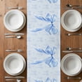 thumbnail image 4 of Table Runner 72 Inches Long for Kitchen Dining, Cute Bow Dresser Scarf Farmhouse, Dining Table Decorations for Wedding/Parties, Blue Bowknot Minimalist Solid Color 14 x 72 In, 4 of 8
