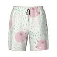 thumbnail image 4 of Lsque Mens Swim Trunks Cute Pigs Pattern - Bathing Suit Compression Liner - Beach Swim Shorts Swimwear - (S-3XL) - Stretch Quick Dry -Medium, 4 of 9