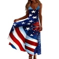 thumbnail image 6 of Vetsdori Women's Summer Maxi Dress American Flag Red White and Blue Slip Dress Backless,Party Tank Ankle Length 4th of July Dress for Women Holiday, 6 of 8