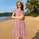 thumbnail image 4 of Disketp Rose Gold Glitter para Vestido de Manga Corta para Mujeres, Vestidos de Verano para Mujeres, Casual y Holgado para la Playa, 4 of 6