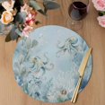 thumbnail image 3 of Coastal Octopus Round 13 Inch Placemats Set of 4, Farmhouse Eucalyptus Leaf Marine Lifes HeatResistant Non Slip Place Mats for Dining Table, Wipeable Braided Kitchen Table Mats for Housewarming, 3 of 9