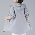 thumbnail image 5 of Miluxas Women's Jacket Casual Hooded Long Sleeves Sun Protection Thin Coat Summer Lightweight Jacket Outwear Gray L(L), 5 of 5