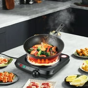 Mainstays Single Coil Electric Burner and Hot Plate, 1100W, Black