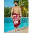 thumbnail image 5 of HAPPY BAY Men's Pareo Bath Trunk Swimming Dashiki Sarong Beach Wrap One Size Barn, Palm Tree Summer Vacation Party, 5 of 5