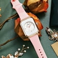 thumbnail image 4 of Women Watch Ladies Quartz Watch Square Dial Silicone Adjustable Strap Night Light No Delay Time-checking High Accuracy Exquisite Sweet Wristwatch, 4 of 8