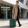 thumbnail image 2 of Ktaxon 20" Carry-on Luggage Softside Suitcases Oragnizer Bag with 360° Spinner Wheels Lightweight Travel Suitcase, Green, 2 of 11