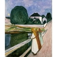 thumbnail image 2 of Munch, Edvard 12x14 Gold Ornate Wood Framed with Double Matting Museum Art Print Titled - The Girls on the Pier, 1901, 2 of 4