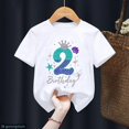 thumbnail image 3 of Bonita camiseta de algodón para niña, regalo de sexto cumpleaños, camiseta con estampado de corona de princesa sirena, camisetas blancas Harajuku Kawaii, 3 of 5