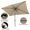 thumbnail image 4 of C-Hopetree 6.5 x 10 ft Rectangular Outdoor Patio Market Table Umbrella with Solar LED Lights, Taupe, 4 of 8