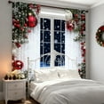 thumbnail image 6 of Christmas Ball Holiday Printed Curtains, 2 Pieces 2D Flat Printed Red Luxury Xmas Print Curtains with Snowflakes and Pine Branches for Bedroom Living Room Holiday Party Decor(30*65inch), 6 of 6