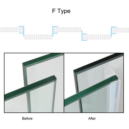 F Type Frameless Shower Door Bottom Seal For 1 2 Inch Glass 9 8