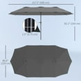 thumbnail image 3 of Outsunny Parasol de Patio Double Face de 13 Pi, Parasol d'Extérieur avec Manivelle, 3 of 10