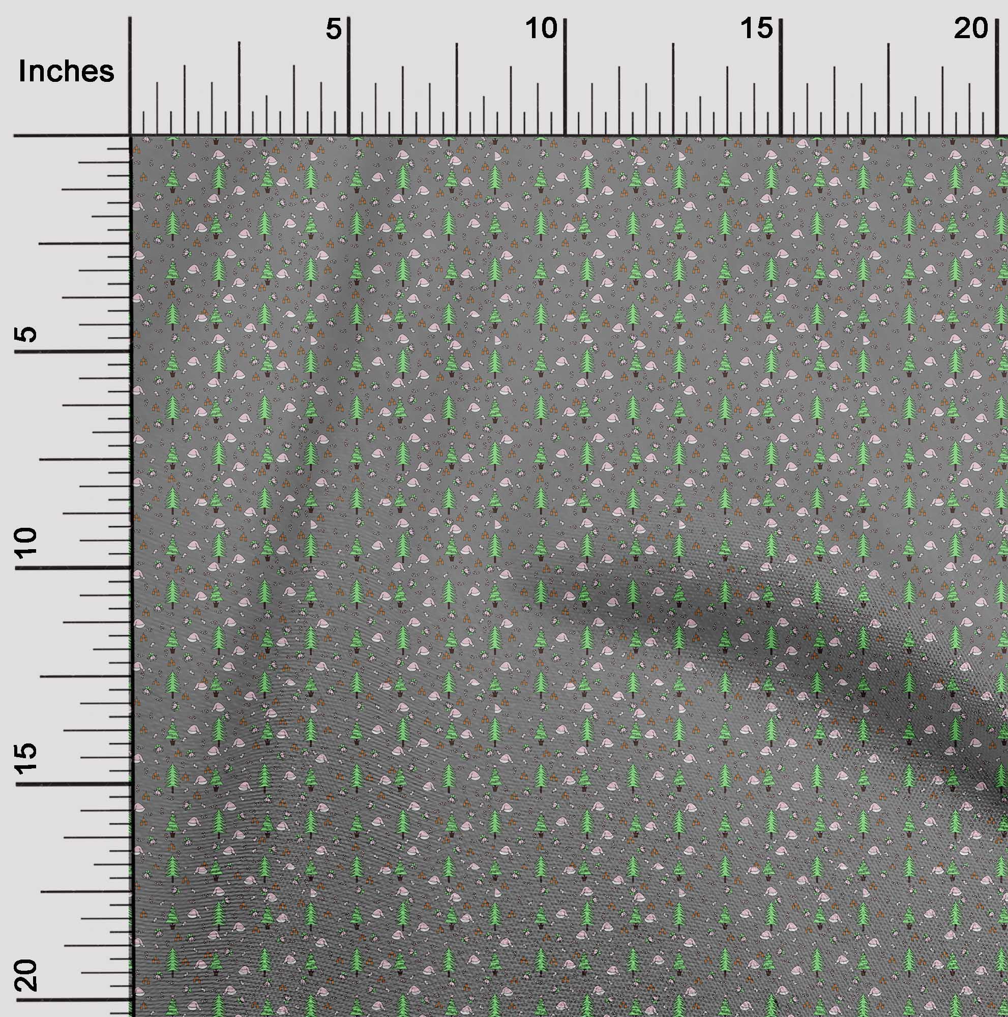 oneOone Cotton Poplin Gray Fabric Christmas Sewing Material Print Fabric By The Yard 56 Inch Wide