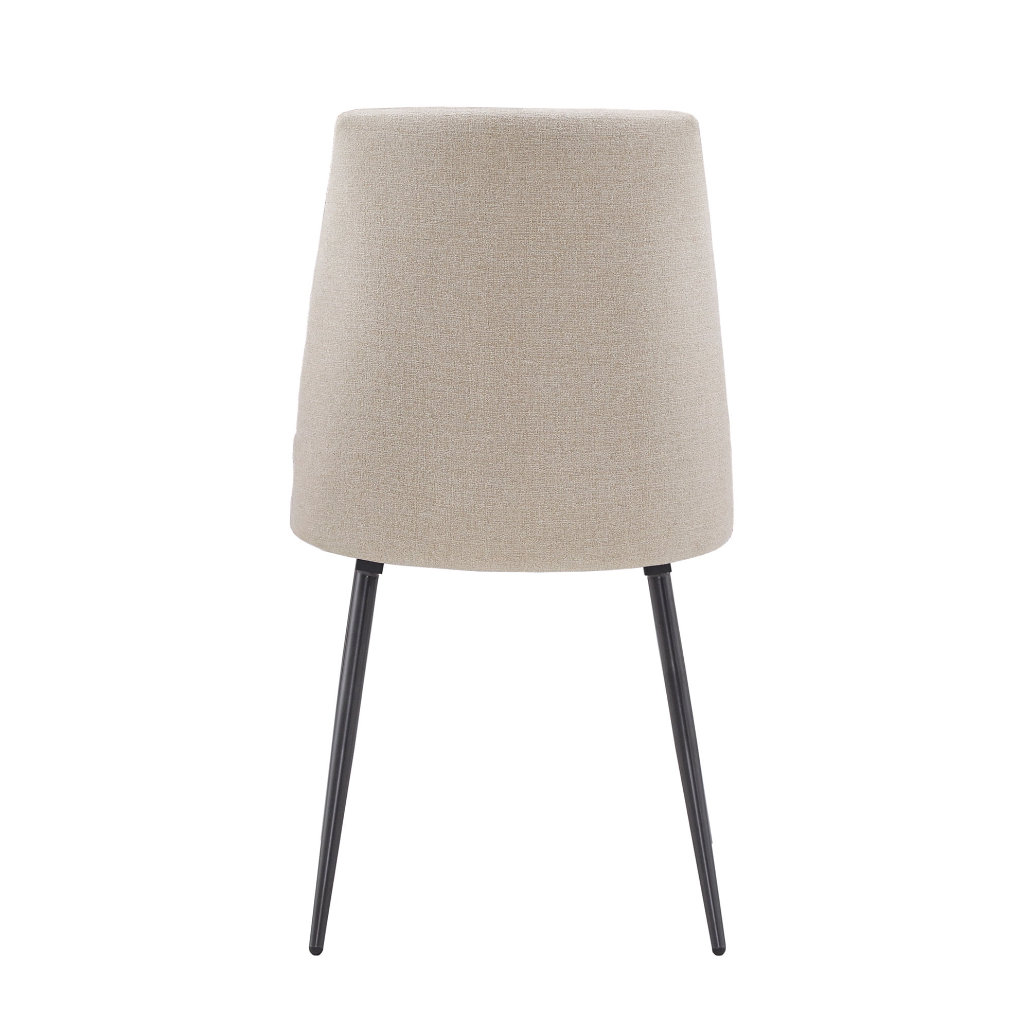 Weston Home Aurthur Upholstered Dining Chairs, Set of 2, Beige Chenille Fabric, Black Legs