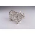thumbnail image 4 of Keren Kopal Silver Rhino Figurine Trinket Box Jewelry Storage Case Handpainted Jungle Animals Large Rhinoceros Gift Idea Limited Edition, 4 of 4
