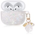 thumbnail image 1 of Funda para AirPods 4 Aleviker Cute Bling Marble con llavero, 1 of 7