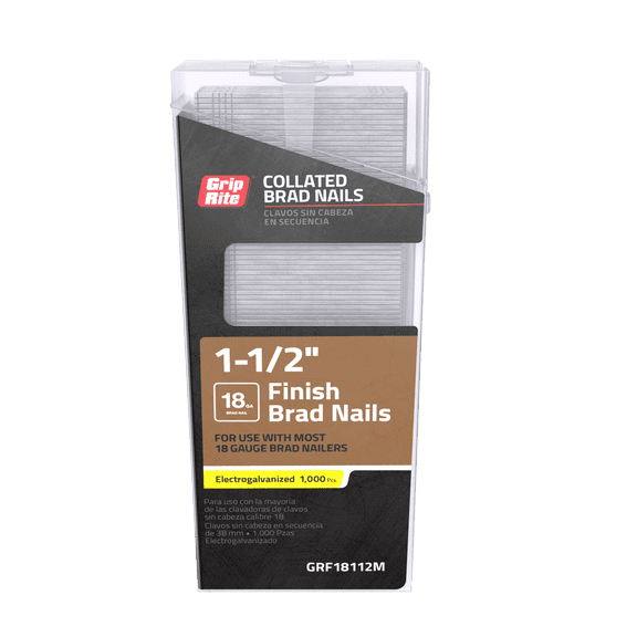 Grip-Rite Finish Brad 18GA 1-1/2" Galv 1M