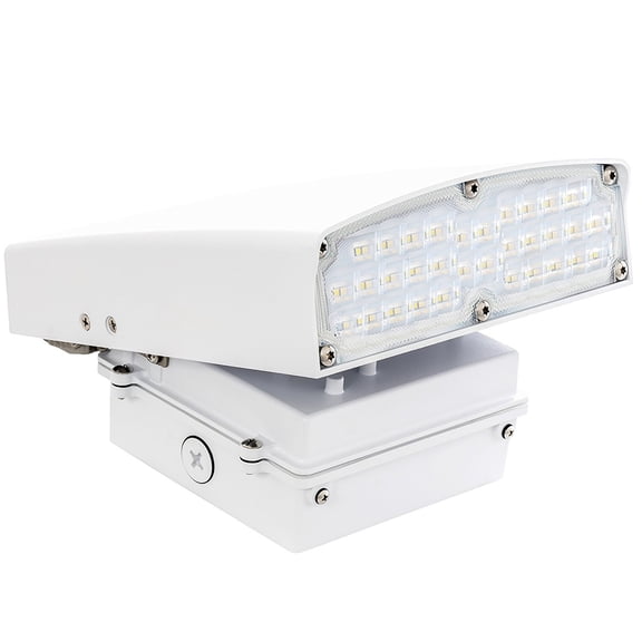 Westgate White LED Adjustable Cutoff Wall Pack Outdoor Series  High Lumen  Waterproof IP54  UL Listed DLC Approved  120-277V  7 Year Warranty (12W, 5000K)