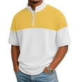 thumbnail image 6 of Abomasnow Quarter Zipper Shirts for Men Summer Short Sleeve Mock Neck Golf Shirts Lightweight Color Blocking Moisture Wicking Workout Shirts, 6 of 9