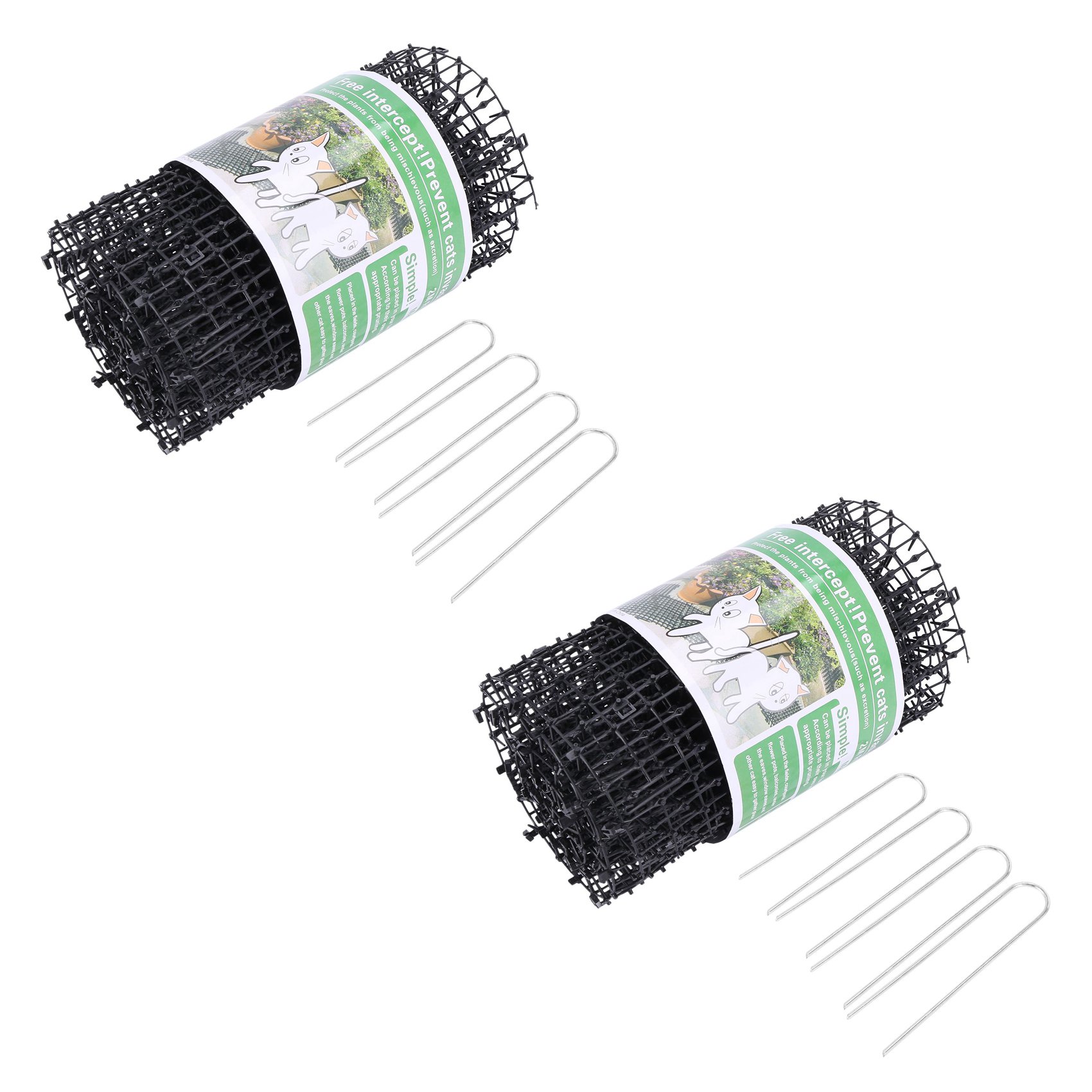 2X Garden Cat Scat Mat Cats And Dogs Repellent Mat Plastic Spike