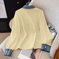 thumbnail image 5 of QASIEATN Womens Oversized Shirts Long Sleeve Mock Turtleneck V Neck Button Down Denim Pullover Shirts, 5 of 8