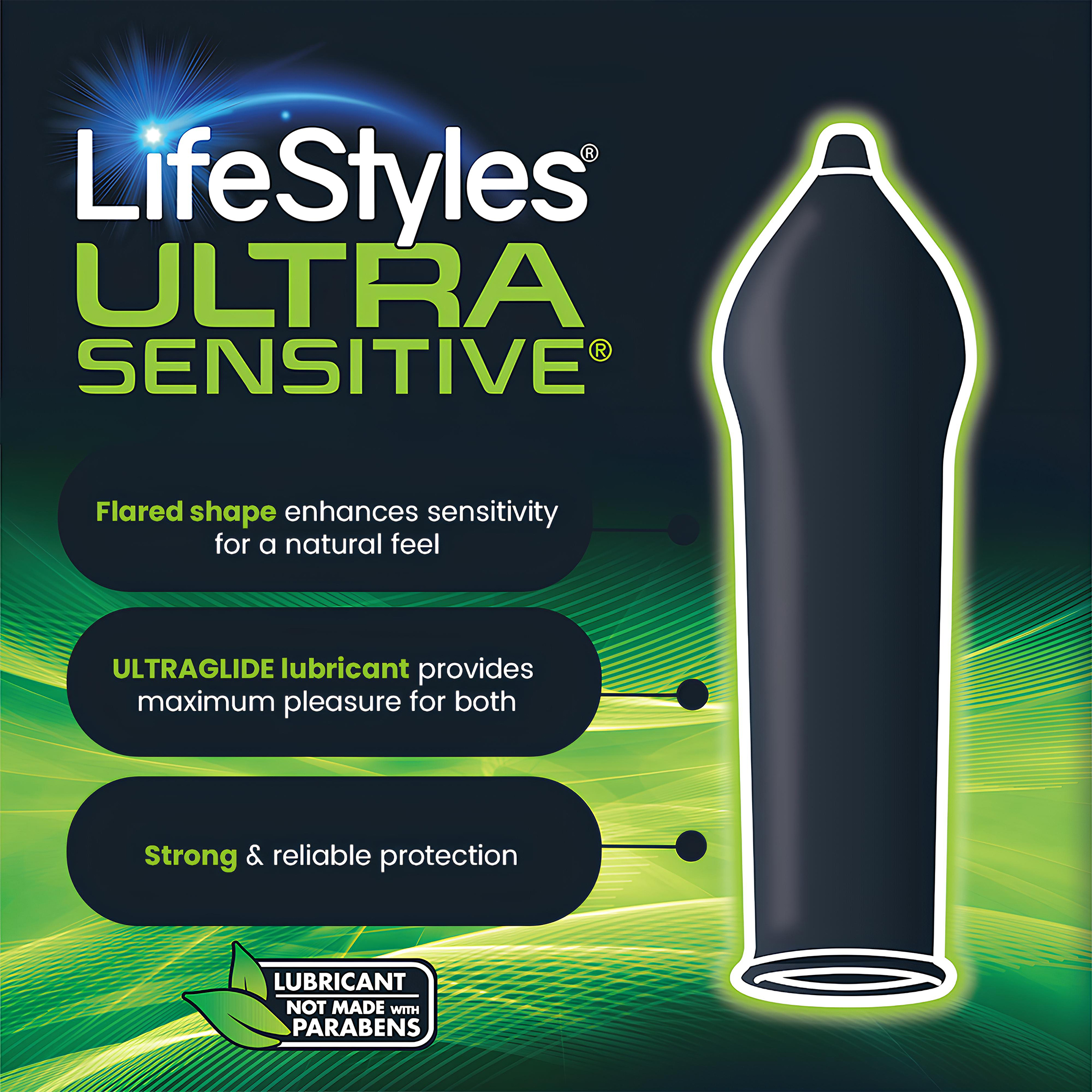 LifeStyles Ultra-Sensitive Lubricated Latex Condoms, 40 Count - image 3 of 7
