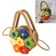 thumbnail image 5 of Bolso de hombro de paja bolso de playa de paja de algodón con linda flor gran capacidad multiusos color caqui para niñas para exteriores en verano ANGGREK Otros, 5 of 8