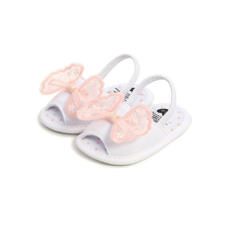 

LSFYSZD Kids Sandals Girls Floral Embroidery Bowknot Walking Shoes Footwear for Summer 0-18 Months