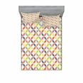 thumbnail image 2 of Geometric Circle Bedding Set with Sheet & Covers, Ornamental Vintage Design Connected Arcs Intersecting Centre Discs Design, Printed Bedroom Decor 2 Shams, 4 Sizes, Multicolor, by Ambesonne, 2 of 3