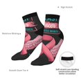 thumbnail image 6 of Rateoe Ribbon With Angel Wings Pattern Quarter Crew Socks,Toe Seamed Ankle Socks,Cotton Cushioned Breathable Athletic Crew Sports Socks, 6 of 7