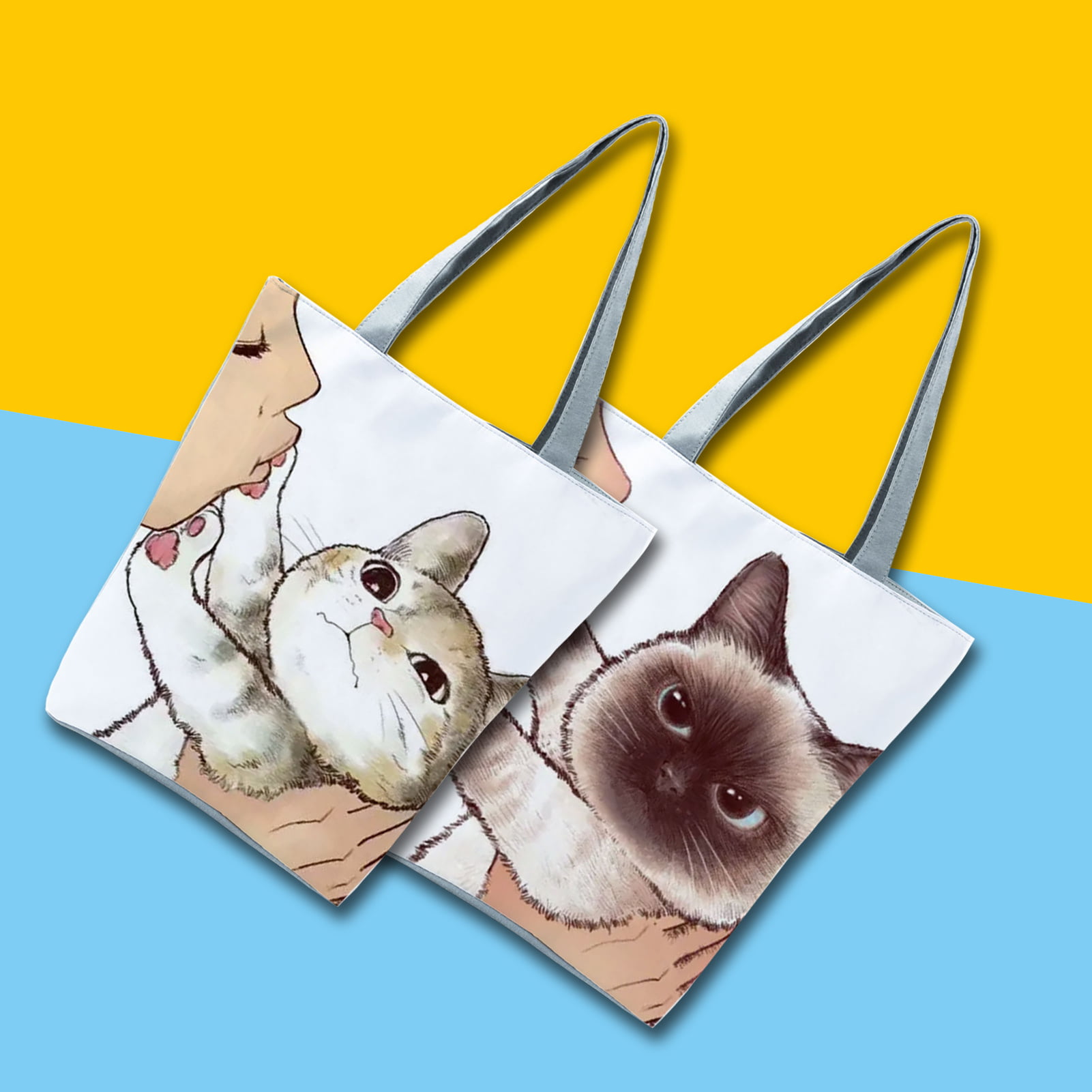 La Pop Art Cat - Small Word Art Tote Bag