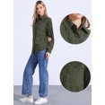 thumbnail image 2 of DARING DIVA Women's Oversized Button Down Corduroy Shirt Jacket XL Army green, 2 of 5
