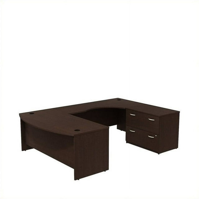Series C 72" 2 Drawer Right U-Shaped Desk in Mocha Cherry - Engineered Wood