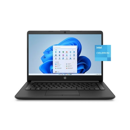 HP Stream 14" Laptop, Intel Celeron N4120, 4GB RAM, 64GB eMMC, Jet Black, Windows 11 Home, 14-cf2121wm