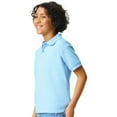 thumbnail image 3 of Gildan Youth DryBlend Jersey Polo Classic Fit Tee, Breathable Cotton-Poly Welt Collar T-Shirt, Light Blue, M, 3 of 5