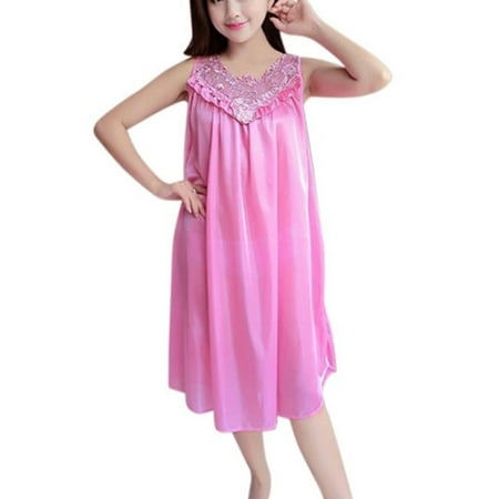 

Leezo Women Sexy Satin Lace Pajamas Nightdress Lingerie Lace Sleepwear